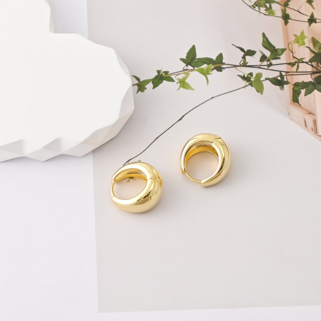 18K Gold-Plated Hoop Earrings, Round Hoops, Hoop Earrings | Finished Earrings