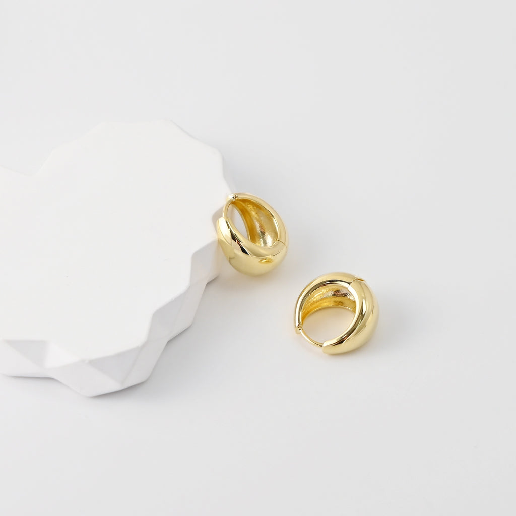 18K Gold-Plated Hoop Earrings, Round Hoops, Hoop Earrings | Finished Earrings