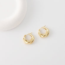 Load image into Gallery viewer, 18K Gold-Plated Hoop Earrings, Round Hoops, Twisted Hoop Earrings | Finished Earrings