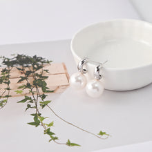Load image into Gallery viewer, C Shape Earrings | ABS Pearl Rhodium Plated, S925 Sterling Silver Ear Pin, Finished Earrings