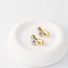 Load image into Gallery viewer, Teardrop Stud Earrings for Women, 18K Gold Plated Two-Tone Gold &amp; Silver, S925 Silver Ear Pin, Designer Style Hypoallergenic | Finished Earrings