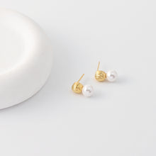 Load image into Gallery viewer, Stud Earrings | ABS Pearl, 18K Gold Plated, S925 Silver Ear Pin, Finished Earring