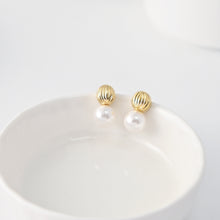 Load image into Gallery viewer, Stud Earrings | ABS Pearl, 18K Gold Plated, S925 Silver Ear Pin, Finished Earring