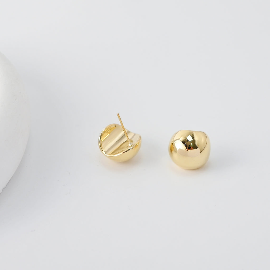 C Shape Earrings | 18K Gold Plated, S925 Sterling Silver Ear Pin, Finished Earring