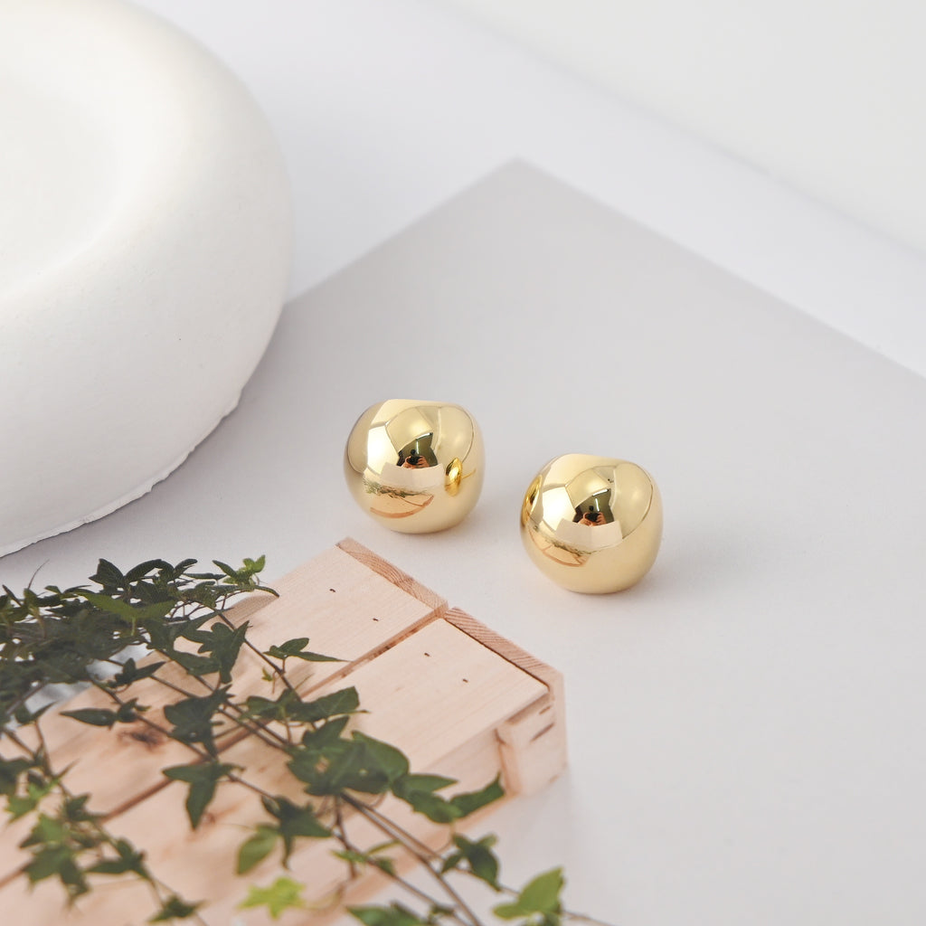 C Shape Earrings | 18K Gold Plated, S925 Sterling Silver Ear Pin, Finished Earring