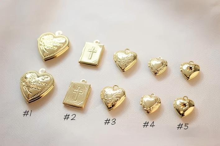 Shiny Heart Locket Charms, 18K Gold Plated, Key to my heart, Love Pendant, Necklace Making Pendants, Jewelry Findings GZ313