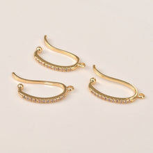 تحميل الصورة إلى عارض المعرض، سوار أذن غير ثاقب، سوار أذن مزود بحلقة، مرصع بأحجار الزركونيا المكعبة، 26 مم، مطلي بالذهب/الفضة عيار 18 قيراطًا، أداة العثور على الأقراط بنفسك LL237
