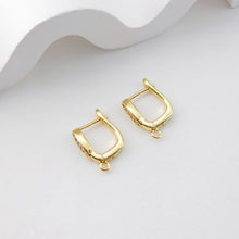 Load image into Gallery viewer, 18K Gold Plated U Shape Hoop Earring, Huggie Hoops Earring Parts, Lever Back, 16.2*11.2mm, Hoop earring for Jewelry Making D0220