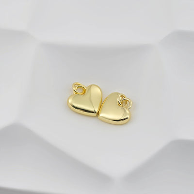 Shiny Heart Charms, 18K Gold Plated Love Pendant, Necklace Making Pendants, Jewelry Findings S1097