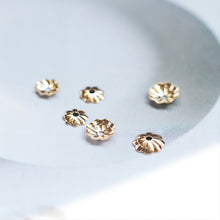 Load image into Gallery viewer, 50pcs- 14K Gold Filled Bead Caps, Flower Bead Caps, 3mm,4mm,5mm,6mm, Flower Spacer Beads, USA, 1/20 GF Jewelry Making BL009