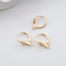 Load image into Gallery viewer, 14K Gold Plated Oval Hoop Earring, Huggie Hoops Earring Parts, Lever Back, 15mm, Oval Hoop earring for Jewelry Making ZX328