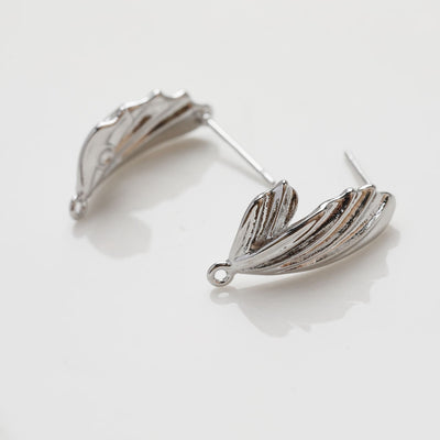 Pasador de oreja de mariposa, pasador de oreja de plata S925, sin níquel, pendientes de botón, chapado en oro de 14 quilates, accesorio GZ389