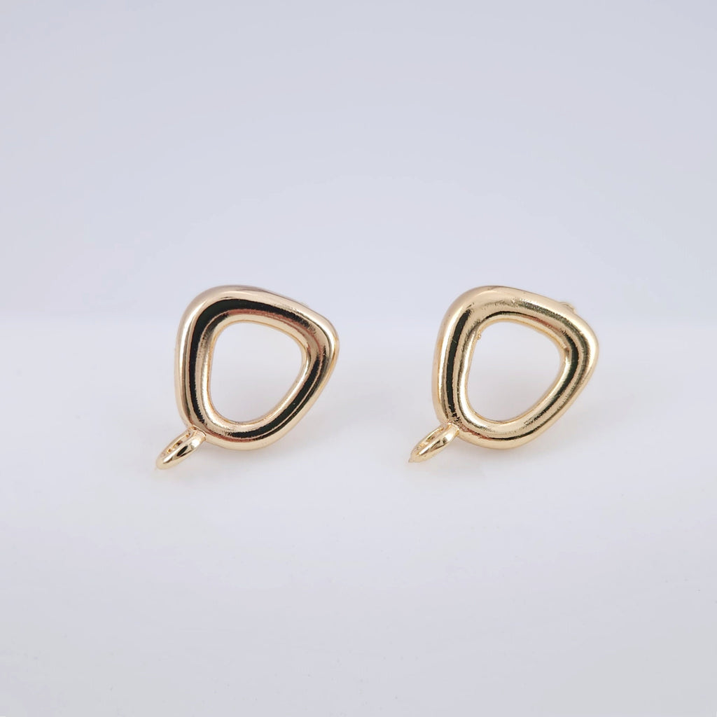 4pcs Irregular Ear Post With Loop, S925 Silver Ear Pin Nickel Free Earrings, Geometric Ear Stud, Hypoallergenic Earring Findings ZX245