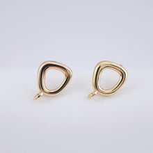 Load image into Gallery viewer, 4pcs Irregular Ear Post With Loop, S925 Silver Ear Pin Nickel Free Earrings, Geometric Ear Stud, Hypoallergenic Earring Findings ZX245