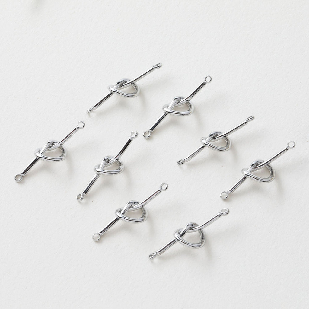 Danity Knot Connector with loops, 14K Gold/Silver Plated Earring Making Findings, Jewelry Findings GZ165