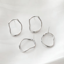 تحميل الصورة إلى عارض المعرض، قرط أذن من الفضة الإسترليني عيار 925، دبوس أذن غير منتظم، خالٍ من النيكل، مشبك أذن ذهبي/فضي، قرط مضاد للحساسية JJ010