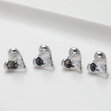 Load image into Gallery viewer, Gold Heart Earring Post, 14K Gold Nickel Free Earrings, S925 Silver Ear Pins, 17.8*17.7mm, Heart Shape Ear Stud with Loop GZ509-D0449