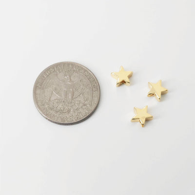 10pcs Star Spacer Beads, 18K Gold Plated, Dainty Earring Making Beads, Jewelry Finding S20841