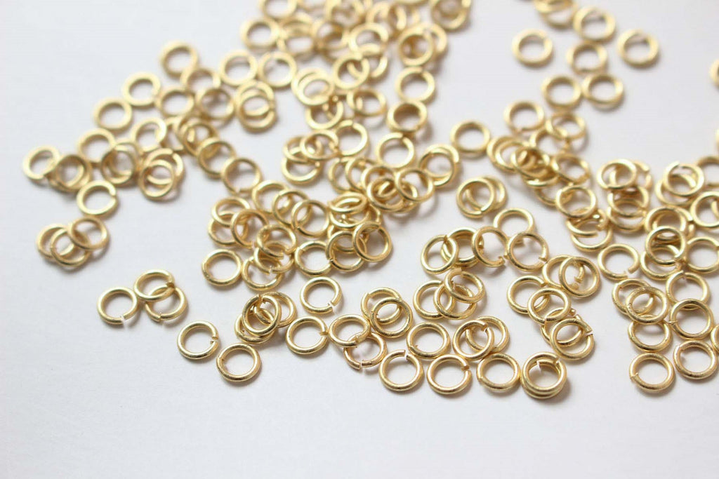 100pcs Matte Gold Jump Rings for Jewelry Making, Thickened Gold Plated Open Jump Ring, Jump Rings for Keychains , 4mm 5mm 7mm GZ321