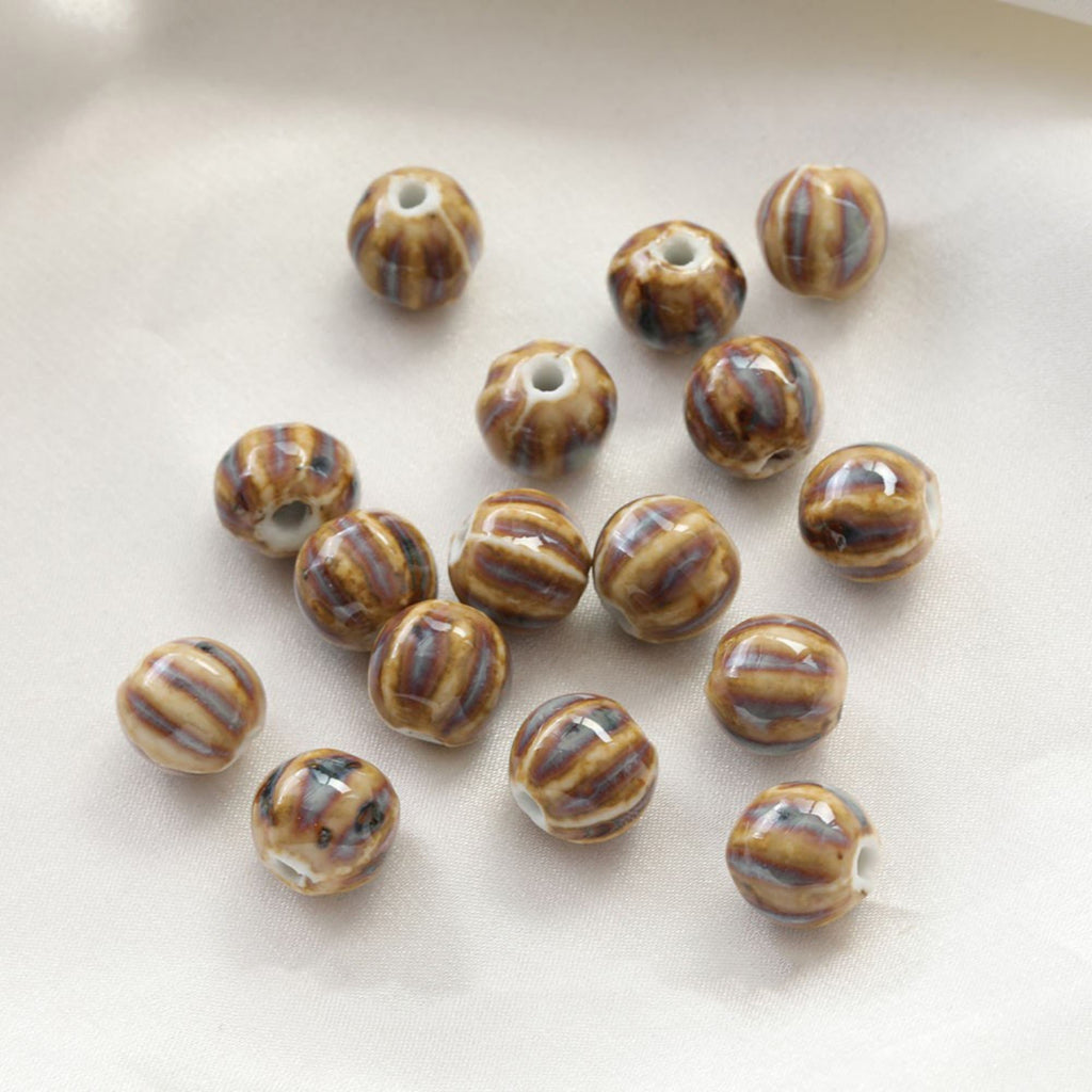 5 cuentas espaciadoras de calabaza, colgante de calabaza de cerámica, cuentas de cerámica para hacer joyas, hallazgos de cuentas DIY GZ432