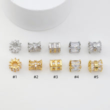 Load image into Gallery viewer, Spacer Beads Collection, 18K Gold/Silver Plated, Round Beads, CZ Pave Beads, Dainty Jewelry Making Beads, Jewelry Finding S1180