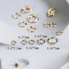 Load image into Gallery viewer, 14K Gold Filled Open Jump Rings-[50PCS/Pack] 2.5mm/3mm/4mm/5mm/6mm Jump Ring Connectors, Gold Filled Jewelry Making Supply B002