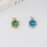 Ocean Pendant, 18K Gold Plated, Necklace Making Charm, Jewelry Findings S20812