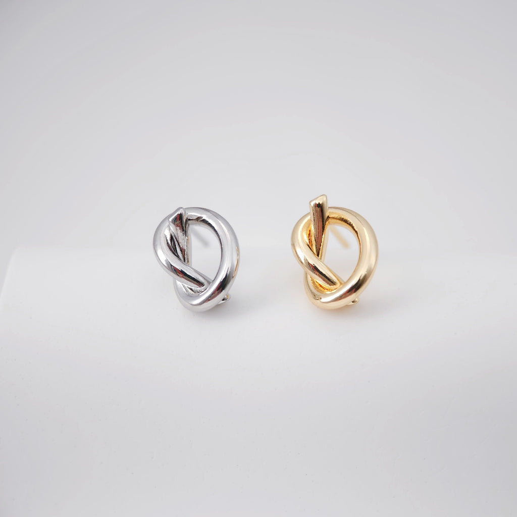 Knotted Earring Post Earrings, Gold/Silver Earring Post, Hypoallergenic, Earring Findings, Handmade Earring Supplies ZX251