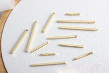 Load image into Gallery viewer, 10pc Long Bar Pendant, 18K Gold Plated Square Bar Charm, 1.5cm,2cm,2.5cm,3cm,3.5cm,4cm, Earring Making Findings ZZ060