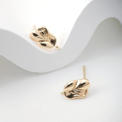 10pcs Gold/Silver Stone Earring Post With Loop, S925 Silver Pin Nickel Free Earrings, Ear Stud Loop, Hypoallergenic Earring Findings ZX173