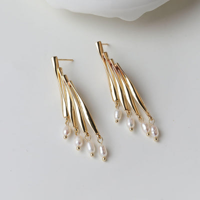 Twisted Fan-Shaped Earrings, 14K Gold Plated Sector Earring Post with Loop, Earring Findings, Handmade Earring Supplies GZ744