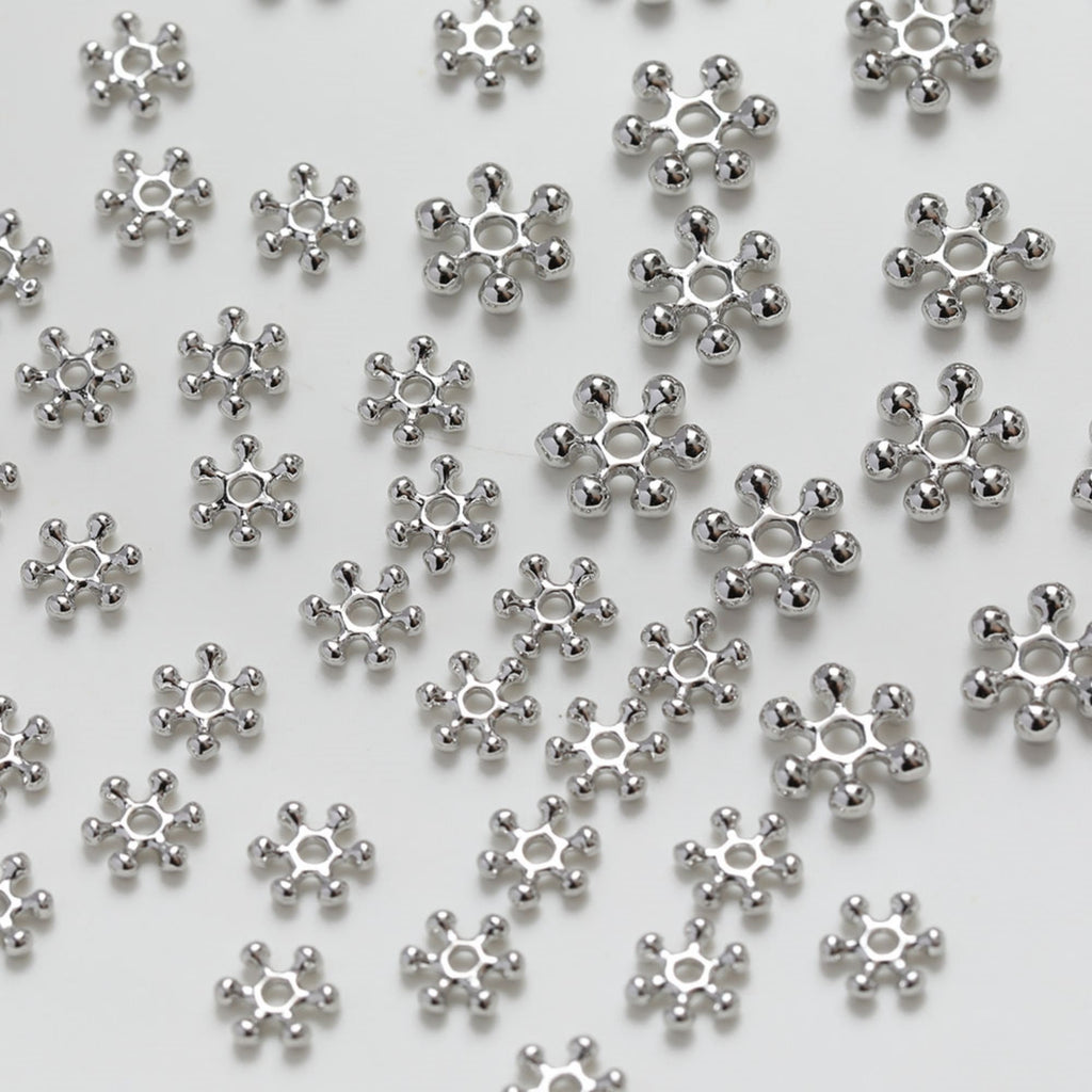 Flower Spacer Beads, 14K Gold Plated, 4mm, 5mm, 7mm, Dainty Earring Making Beads, Jewelry Finding SC010