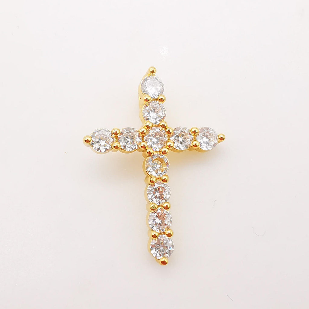 Cross Charms, CZ Pave Cross Pendant, Multiple Cross Styles, 18K Gold Plated Brass, Necklace Making Charms, Jewelry Findings S949