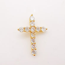 Load image into Gallery viewer, Cross Charms, CZ Pave Cross Pendant, Multiple Cross Styles, 18K Gold Plated Brass, Necklace Making Charms, Jewelry Findings S949