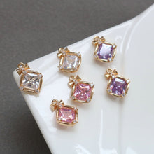 Cargar imagen en el visor de la galería, 10 piezas de dijes de cristal de diamante con forma de lazo, chapados en oro de 14 quilates, 13,5 x 18 mm, accesorios de joyería HL063-F144