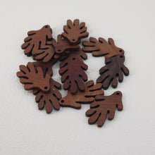 Load image into Gallery viewer, 10PCS Leaf Shape Wood Charms, Wooden Pendant, Reclaimed Walnut Wood, Geometric Statement Wood Earrings Diy Ideas JT956
