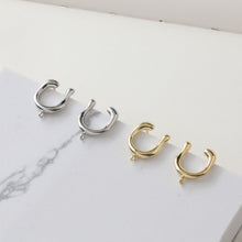 Load image into Gallery viewer, 14K Gold  U Shape Earring Post With Loop, Arch Ear Studs, S925 Silver Ear Pin Nickel Free Earrings, Hypoallergenic Earring Findings BB072