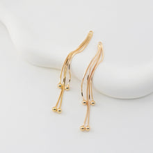 Load image into Gallery viewer, 10pcs Gold Chain Tassel Pendant, Gold Beads Snake Chain Charm, 18K Gold Plated Earring Chain Pendant, Earring Findings ZX086