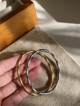 Load image into Gallery viewer, Bamboo Bangle, Minimalist Gold Plated Bracelet, Stainless Steel Bangle, Silver Bangle, Gift for Her ZJ001
