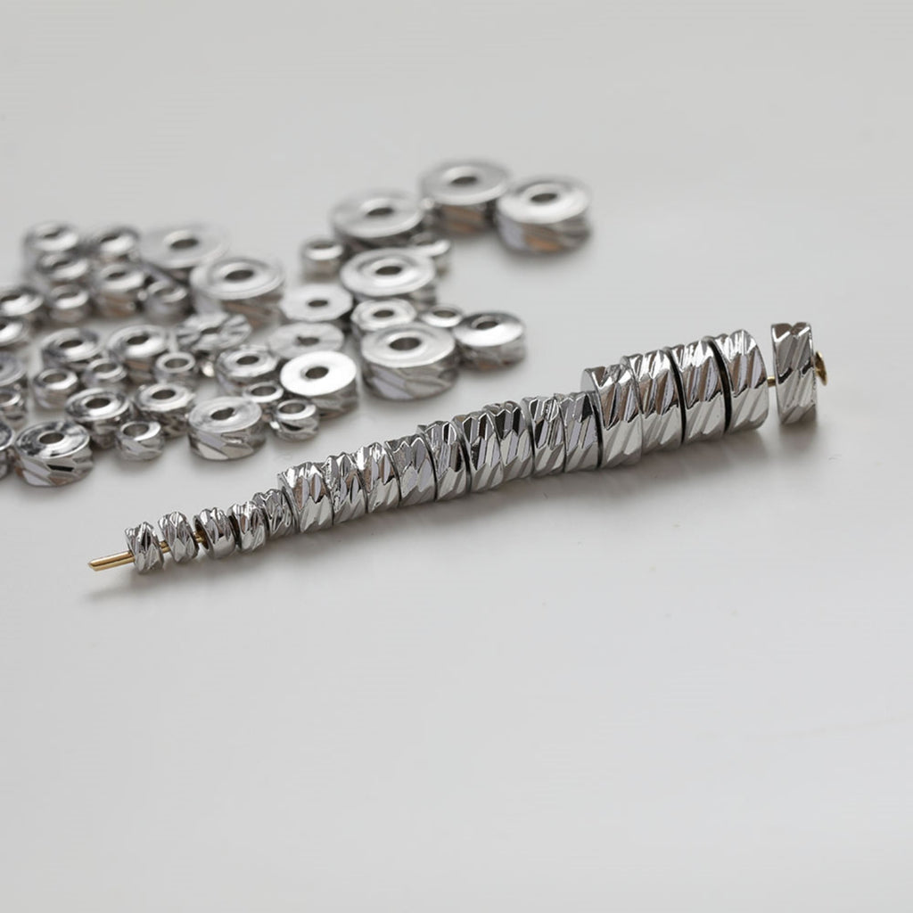 50PCS- Donut Spacer Beads, Tone Rondelle Spacer Beads, Tire Beads, 18k Gold Plated Beads, Bracelet Making, Jewelry Finding SC021