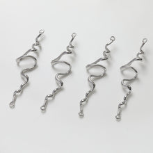 Load image into Gallery viewer, Danity Wave Connector with loops, 14K Gold/Silver Plated Earring Making Findings, Jewelry Findings GZ114