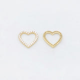Cubic Openwork Heart Charms, 18K Gold Plated Bracelet Necklace Making Pendant, Pave Cubic Stone, 17mm Jewelry Findings S20486