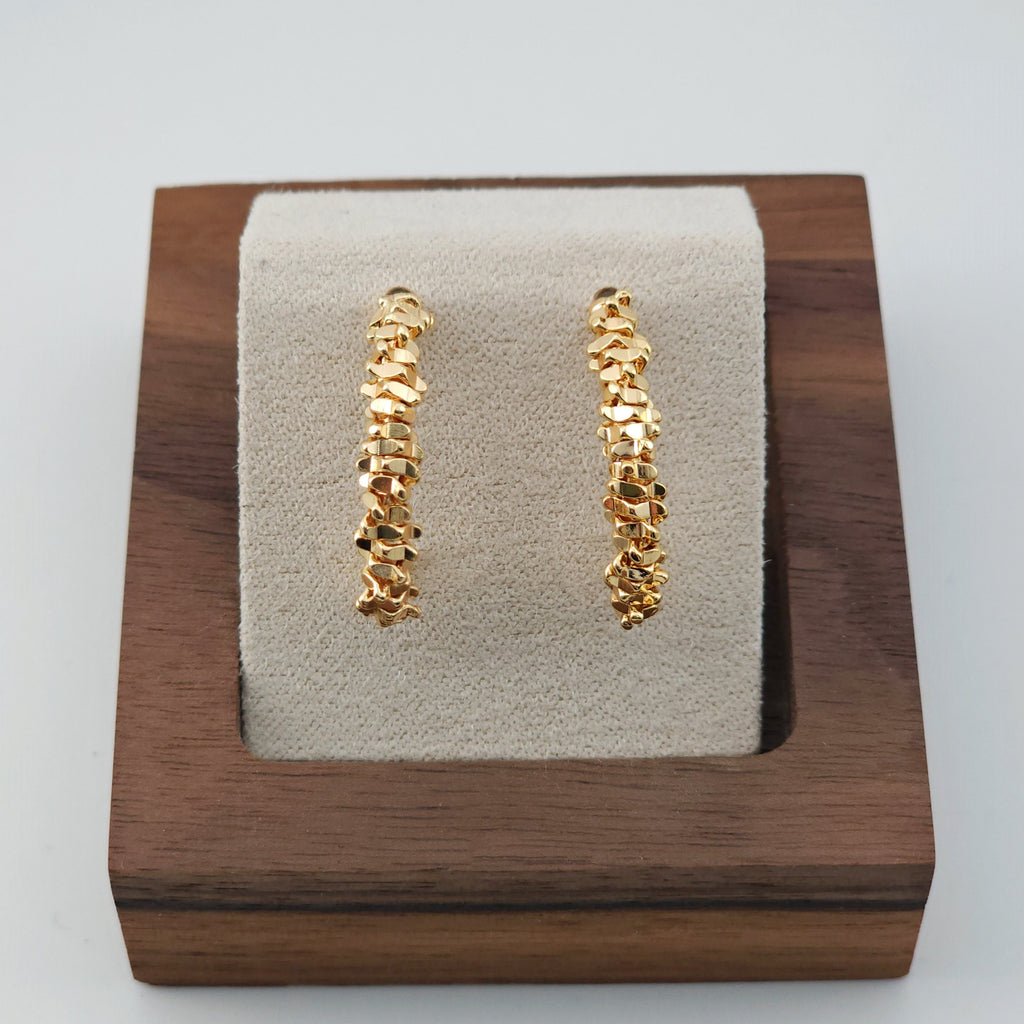 C Shape Earrings Post With Loop, 14K Gold Plated, Nickel Free Earrings, Ear Stud Loop, Hypoallergenic Earring Findings ZX192