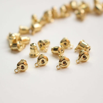 20PCS Ear Nuts with Loop, Gold Plated Earring Backs,  Earring Stoppers, Wholesale Earring Findings GZ327