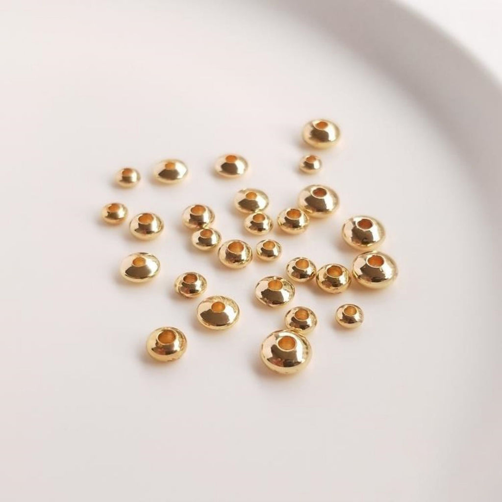 20pcs- Abacus Saucer Spacer Beads, 3mm, 4mm, 5mm, 6mm, 14K Gold Beads, Bracelet Beads, Jewelry Finding TH023-ZX7014