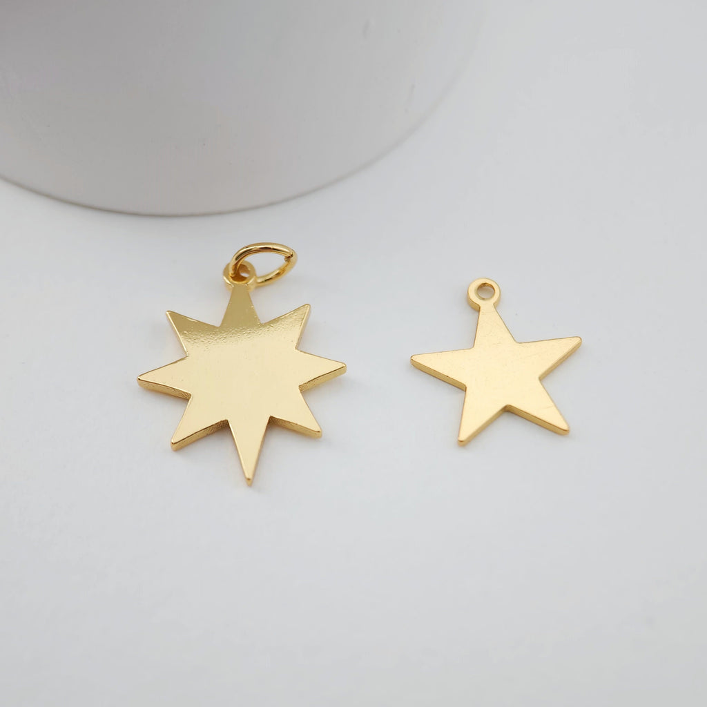 10PCS Boom Charms, 18K Shiny Gold Plated Charm, Symbol Charm, Bracelet Making Pendant, 12mm, Jewelry Findings S328