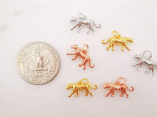 Load image into Gallery viewer, 2PCS Gold Leopard Charms, 18K Gold Plated Leopard Charms, 8x17mm, 3D Leopard Animal Pendant,  Necklace charms, Jewelry Findings S643