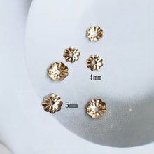 Load image into Gallery viewer, 50pcs- 14K Gold Filled Bead Caps, Flower Bead Caps, 3mm,4mm,5mm,6mm, Flower Spacer Beads, USA, 1/20 GF Jewelry Making BL009