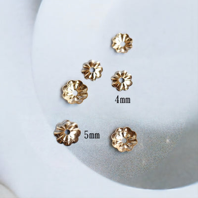 50pcs- 14K Gold Filled Bead Caps, Flower Bead Caps, 3mm,4mm,5mm,6mm, Flower Spacer Beads, USA, 1/20 GF Jewelry Making BL009