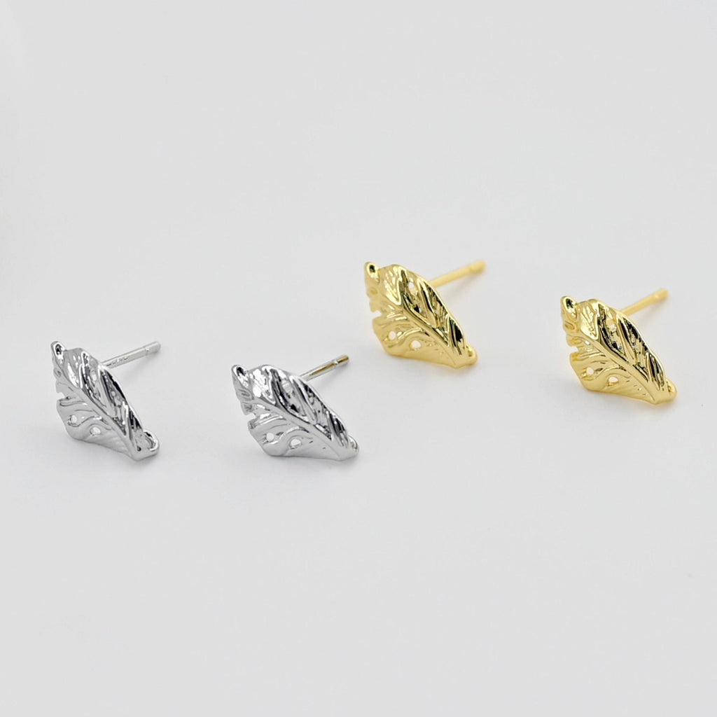 عمود قرط من ورق الذهب، دبوس من الفضة الاسترلينية 925، أقراط خالية من النيكل، حلقة قرط، نتائج قرط مضادة للحساسية D0432